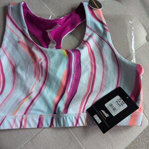 Avia Girls Pink White Multi Swirl Reversible Racerback Sports Bra XL Plus NEW